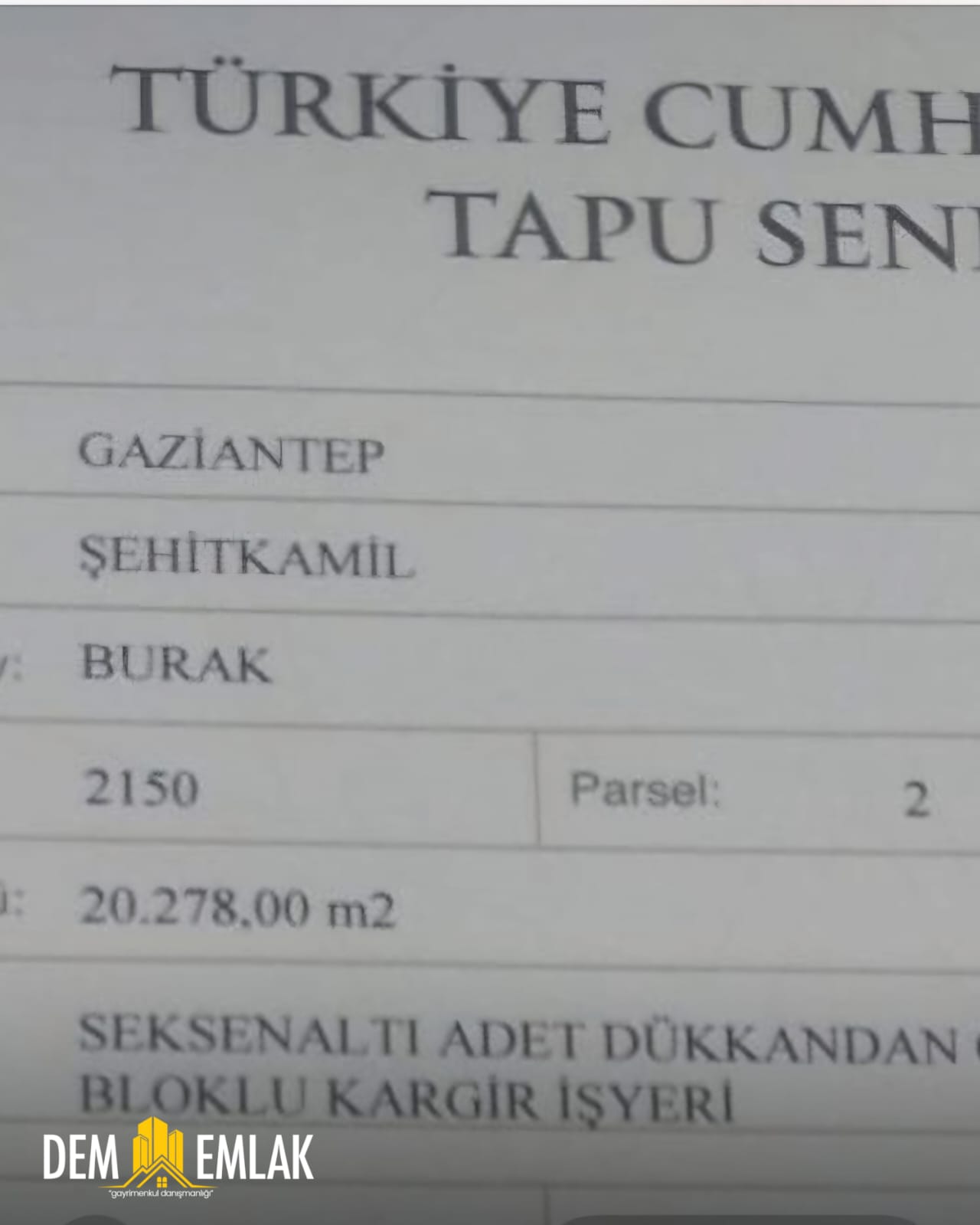 SATILIK 3 KATLI DÜKAN TİRİGOCULARDA